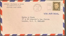 US #1289 on cover to England, single use airmail 1968; Prominent Americans *d