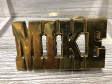"MIKE" Vintage NOS New Old Stock Solid Brass Name Belt Buckle Chunky Letters