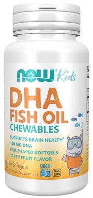 NOW Foods DHA Kid's Chewable, 100mg - 60 softgels (442,22 EUR/kg)