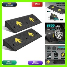 DNA Motoring 2pcs 5.3" Rise Rubber Arrow Curb Ramp Heavy Duty Loading Threshold