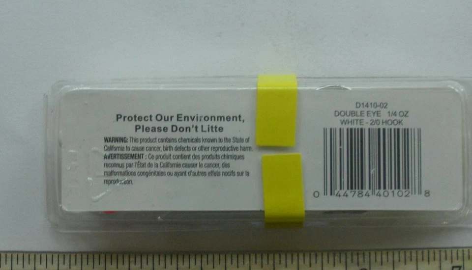 Cabezal de plantilla de agua salada doble ojo H&H Lures D1410-02 1/4 oz blanco 10 quilates Foto 3 de 3