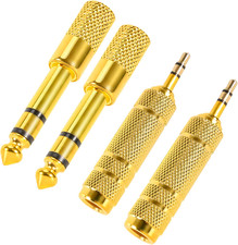 4 Pack Headphone Jack Adapter - 3.5Mm 1/8 Inch Male to 6.35Mm 1/4 Inch Femal