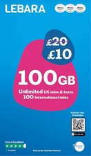 Lebara Mobile SIM Card: 100GB Data SIM Only Plan for £10, Half Price for First 3