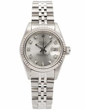 Rolex Datejust 26 69174 1992 Trotters Box and Original Papers Silver Diamond