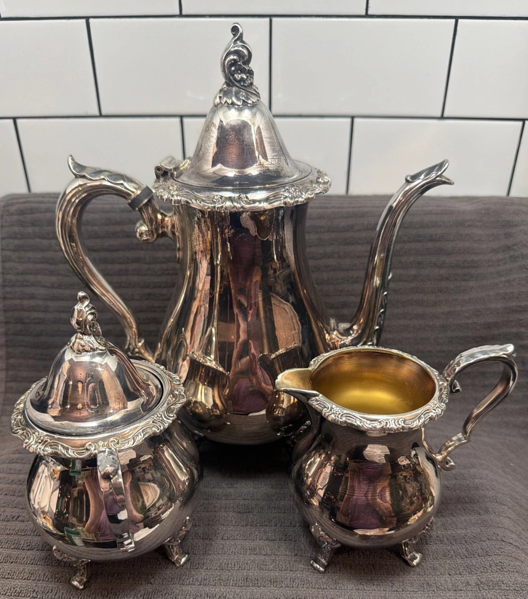 Wallace Tea Set In Antique Us Sterling Silver Teapots, Coffee Pots