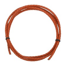 Braided Leather Cord, 3 1.1 Yard for Jewelry Making, Orange Red, 1m