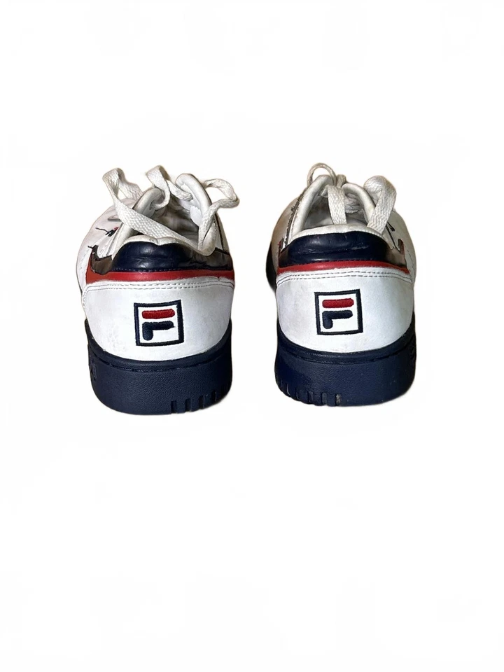 Vintage FILA White Sneakers with Red & Navy Accents - Image 4 of 4