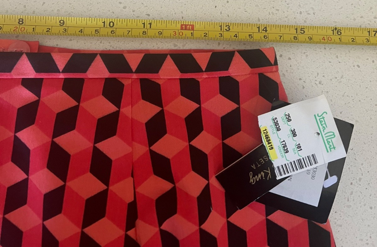Sandra King Pencil Skirt Size 10 Moda Seta Career All Over Abstract Print Lined image 9