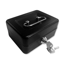 Small Security Box Safe Chest Key Lock Money Document Cash Jewelry New