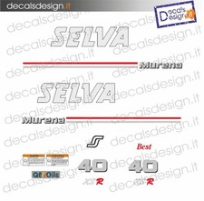 Adesivi motore marino fuoribordo Selva Murena 40 cv xsr  scritte cromo piatte