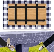 Tablecloth Clips for Outdoor Thick Tables Hidden Strap 5 Pack, Adjustable... 