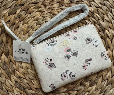 Coach Wristlet Wallet Wildflower Chalk Multi Corner Zip  - Brand New - Spring