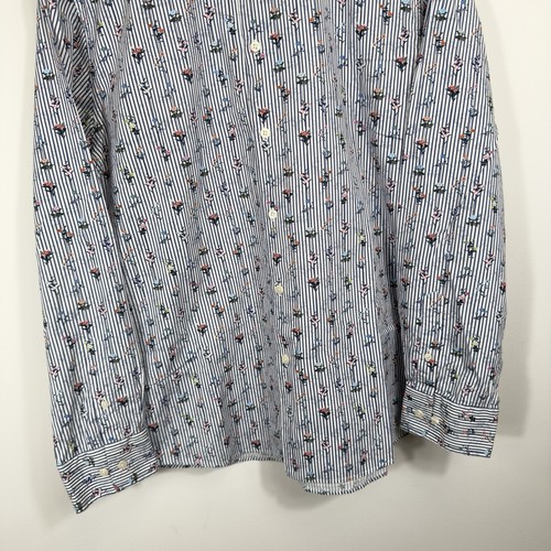 Neu & Lingwood Blumenhemd Herren Größe 16,5 Blumenmuster gestreift Langarm Knopfleiste - Bild 3 von 12