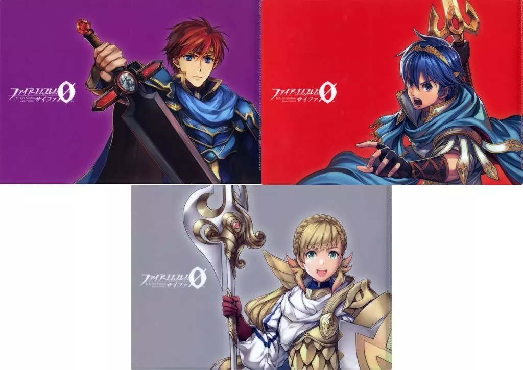 Fire Emblem Cipher A4 Clear File Set of 3 Roy Marth Sharon Original