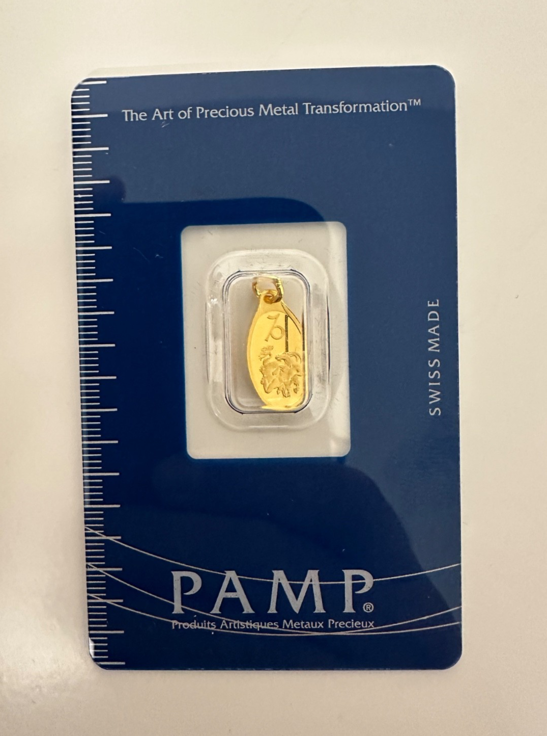 PampSuisse2gGoldAnhängerSteinbockSternzeichenextremselten(2,2gmitBallen)