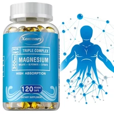 Triple Magnesium Complex - Magnesium Malate, Glycinate, Citrate - Muscle Health