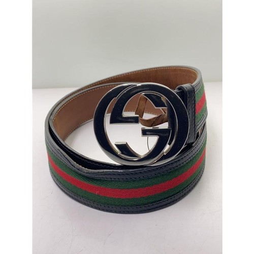 Used GUCCI◆Belt/Leather/BLK/Men's/114984/Used/bent