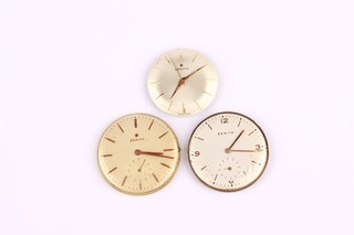 3X ZENITH Mens Watch Manual Wind Watch Movement Cal.2532 and 40 SPARES REPAIR