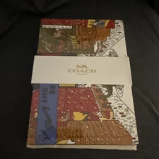 Coach Rexy Holiday Greetings Card Set of 12 with Envelopes Blank Multi CY193 NIB