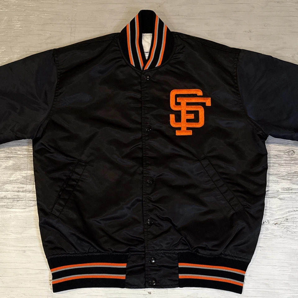 Vintage 90s MLB Starter San Francisco SF Giants Satin Baseball Jacket Sz Medium - Image 2 of 4
