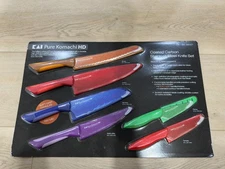 KAI Pure Komachi HD - 6 Coated Carbon Stainless Steel Knives W/ Matching Sheaths