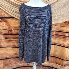 Ellen Tracy Womens Blue Long Sleeve Tunic Sweater Dress Size L