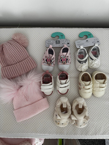 Bundle Disney Minnie Mouse Baby Girls Bootie Slippers. Next shoes & hats 0-3m