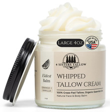 100 Grass Fed Beef Tallow for Skin - Face  Body - All Natural Whipped Moisturi