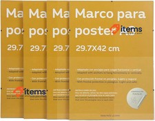 Nacnic Pack of 4 Clear Acrylic Glass Clip Frames without Borders A3 29.7x42 cm