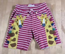 Mini Boden 6y 116cm Girl's Jersey Shorts Pink Giraffe Applique W/ Pockets