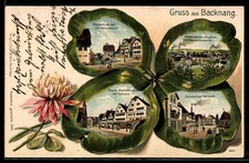 Passepartout-Lithographie Backnang, Obere Vorstadt mit Kameralamt, Obere Markts 