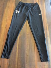 Adidas Black Track Pants Small Aeroready Women's Zipper Ankle Waist 25.5 In