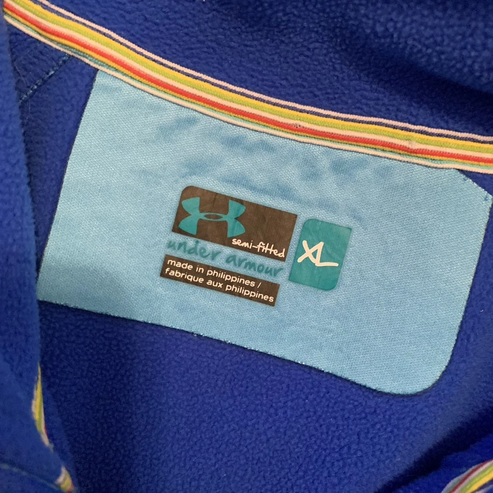 Under Armour 1/4 Zip Pullover Womens XL Blue Semi-Fitted Sweatshirt Thumbholes - Image 2 of 4