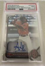 Aeverson Arteaga 2022 Bowman Chrome Prospects Auto Refractor PSA 9 Autograph