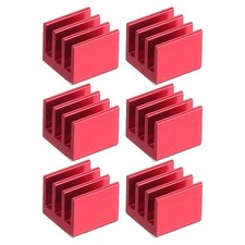 6 Pack Heatsink 7x7x6mm Aluminum Heat Sink with Thermal Blue Sticker Red