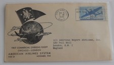 Chicago Illinois AMF to London England November 19 1945 first flight airmail