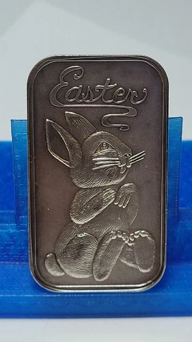 Vintage SilverTowne Easter Bunny 1 Troy Ounce .999 Silver Bar