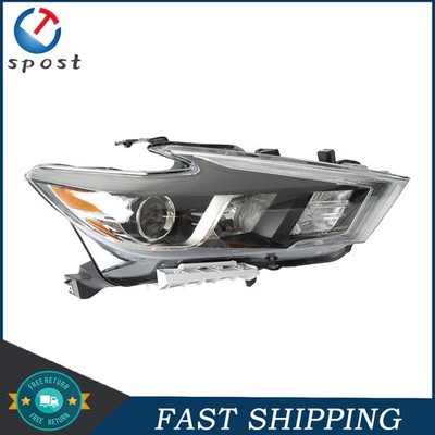 Headlight Assembly RH/Passenger Side Clear For Nissan Maxima S SL SV 2016-2018