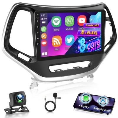 [8 Core Qualcomm 4+64G] Car Radio for Jeep Cherokee 2013-2018 with Wireless C...