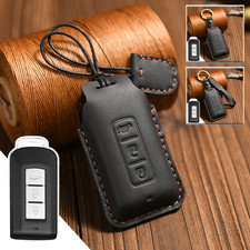 Genuine Leather Car Key Fob Case Cover For Mitsubishi Outlander Lancer Eclipse Genuine Leather Car Key Fob Case Cover For Mitsubishi Outlander Lancer Eclipse