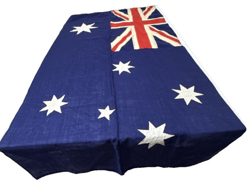 Vintage Flag of Australia 1940s WWII Era Muslin Cotton 35 X 71” Southern Cross