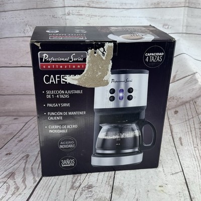 Professional Series 4 Cup Coffee Maker Cup Size Selector Glass Carafe Stainless