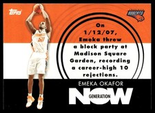2007-08 Topps Generation Now Emeka Okafor Charlotte Bobcats #GN7