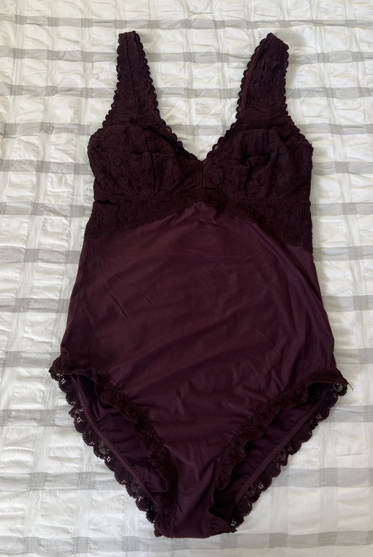 American Eagle One Piece Bodysuit New With Tags Maroon Medium Lace $39.95