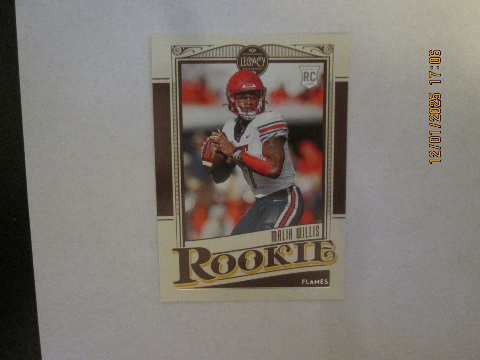 MALIK WILLIS 2022 PANINI CHRONICLES LEGACY DRAFT PICKS ROOKIE CARD #2