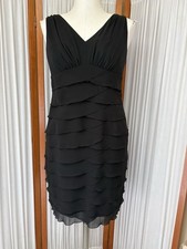 Jones Wear Womens Size 10 Black Dress Sleeveless Layered Ruffle Cocktail Formal