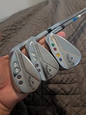 Right Callaway Jaws raw chrome wedge set.52,56,60.