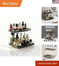 Compact 2-Tier Vanity Holder - Ultimate Storage Solution for Cosmetics  More