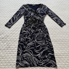 Lauren Ralph Lauren Sheath Dress Size 4 Navy Blue White Stripes Slim-fit Preppy
