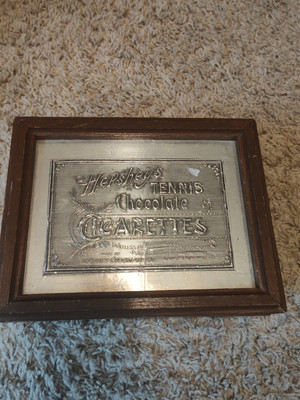 Hershey's Tennis Chocolate Cigarettes Wooden  Box Rare Design